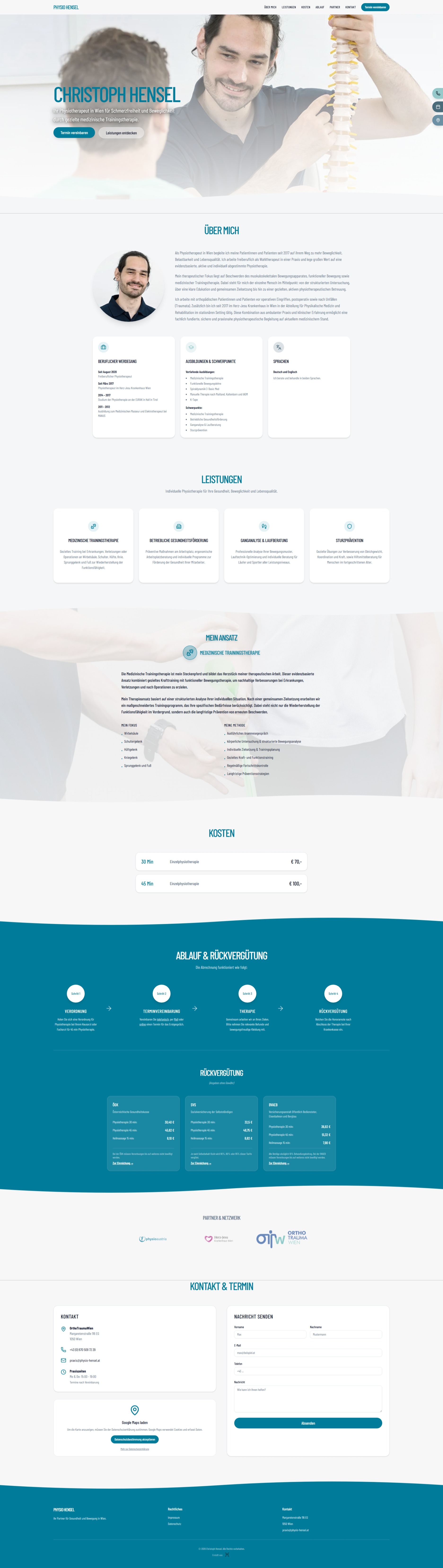 Physiotherapie Webdesign